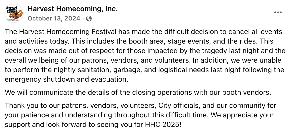 Harvest Homecoming eliminates rides at annual fall festival