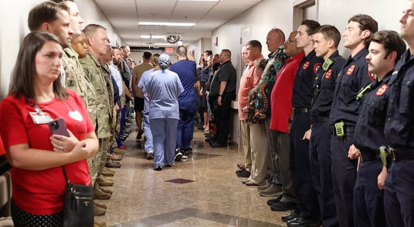 WATCH: firefighters, soldiers, family and nurses line the hospital hall for honor walk